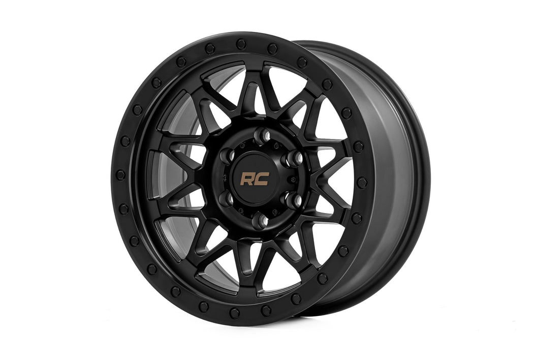 Rough Country 78 Series Wheel/Simulated Beadlock/Black/18x9/5x5/0mm