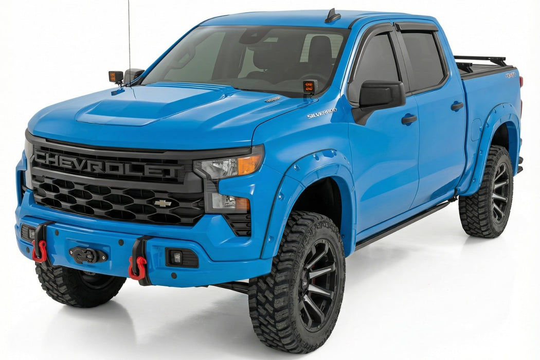 Rough Country Front FXS Bumper, 12000S, GLT Glacier Blue, Chevy Silverado 1500 (2023-2026), view 5