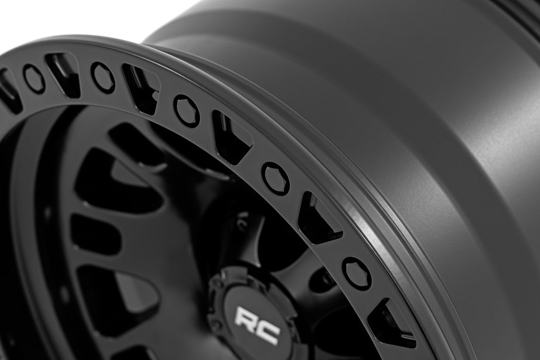 Rough Country 82 Series Wheel/One-Piece/Semi Gloss Black/18x9/5x5/0mm