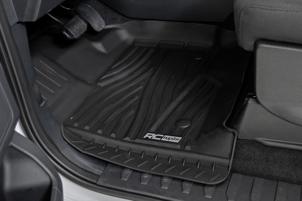 Rough Country Flex-Fit Floor Mats - Front | Ford F-150 (15-25)/F-150 Lightning (22-25)/Raptor (17-25)