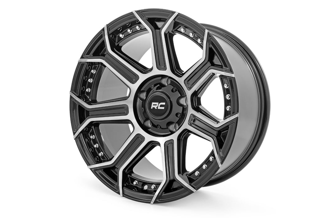 Rough Country 89 Series Wheel/One-Piece/Black Machined Gun Metal/17x9/5x4.5/-12mm
