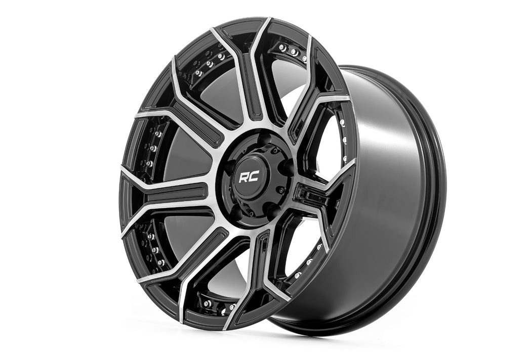 Rough Country 89 Series Wheel/One-Piece/Black Machined Gun Metal/17x9/6x5.5/-12mm