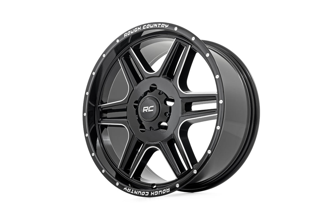 Rough Country 92 Series Wheel/Machined One-Piece/Gloss Black/18x9/6x5.5/+0mm
