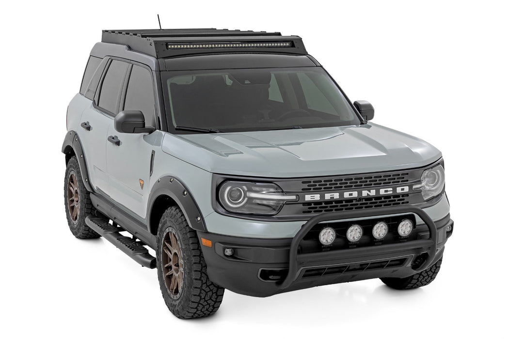 Rough Country Nudge Bar - w/ Tow Hooks - 4 Inch Round Led (x4) | Ford Bronco Sport (21-24)