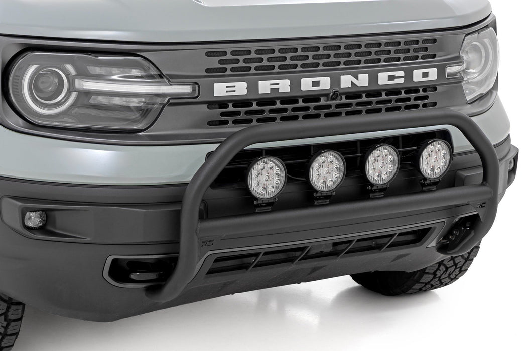 Rough Country Nudge Bar - w/ Tow Hooks - 20 Inch BLK DRL Single Row LED | Ford Bronco Sport (21-24)
