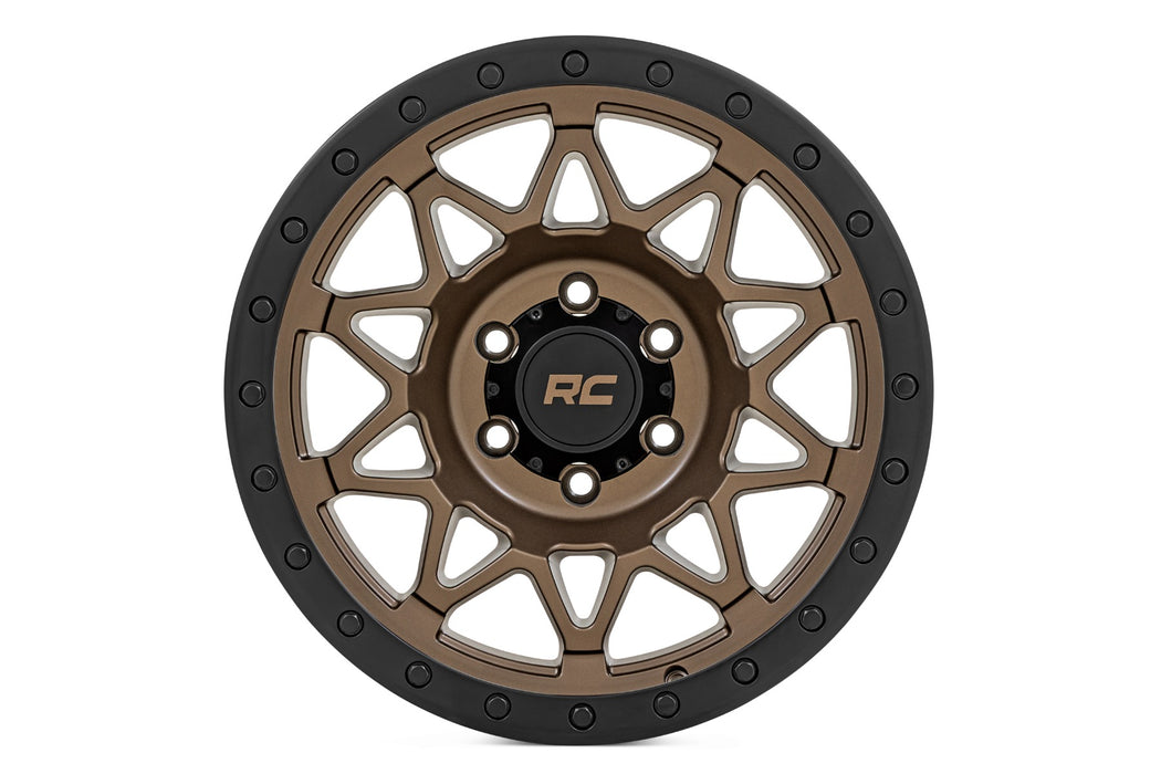 Rough Country 78 Series Wheel/Simulated Beadlock/Bronze/Black/18x9/8x6.5/-12mm