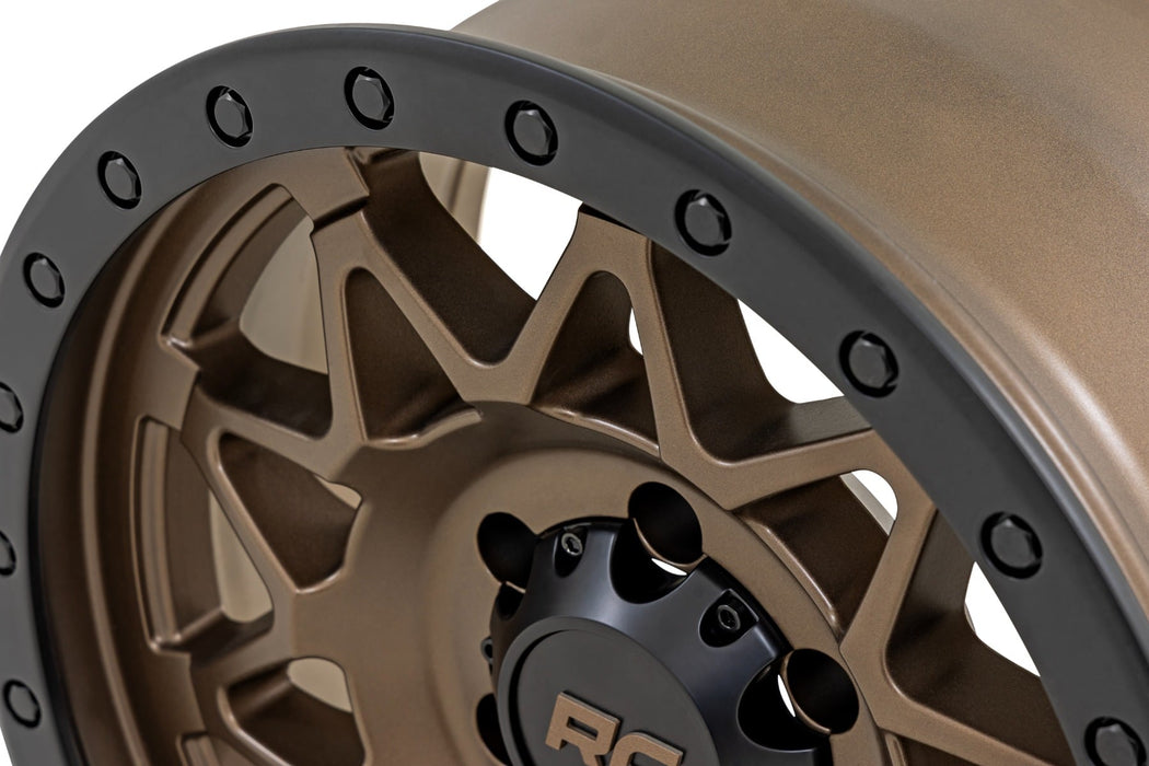 Rough Country 78 Series Wheel/Simulated Beadlock/Bronze/Black/18x9/6x5.5/+0mm