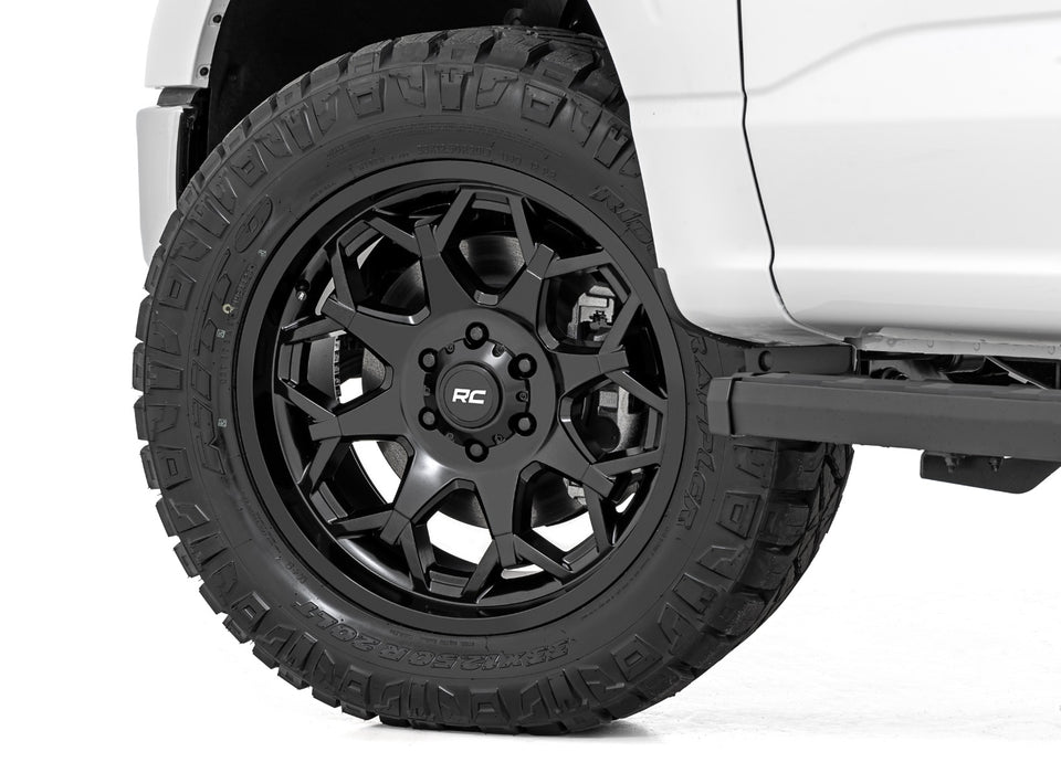 Rough Country 80 Series Wheel / One-Piece / Semi Gloss Black / 20x9 / 6x135 / -12mm