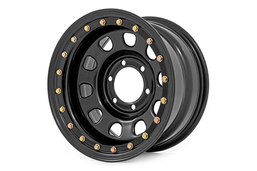 Rough Country Steel Simulated Bead Lock Wheel/Black/17x9/5x5/3.30 Bore/-12