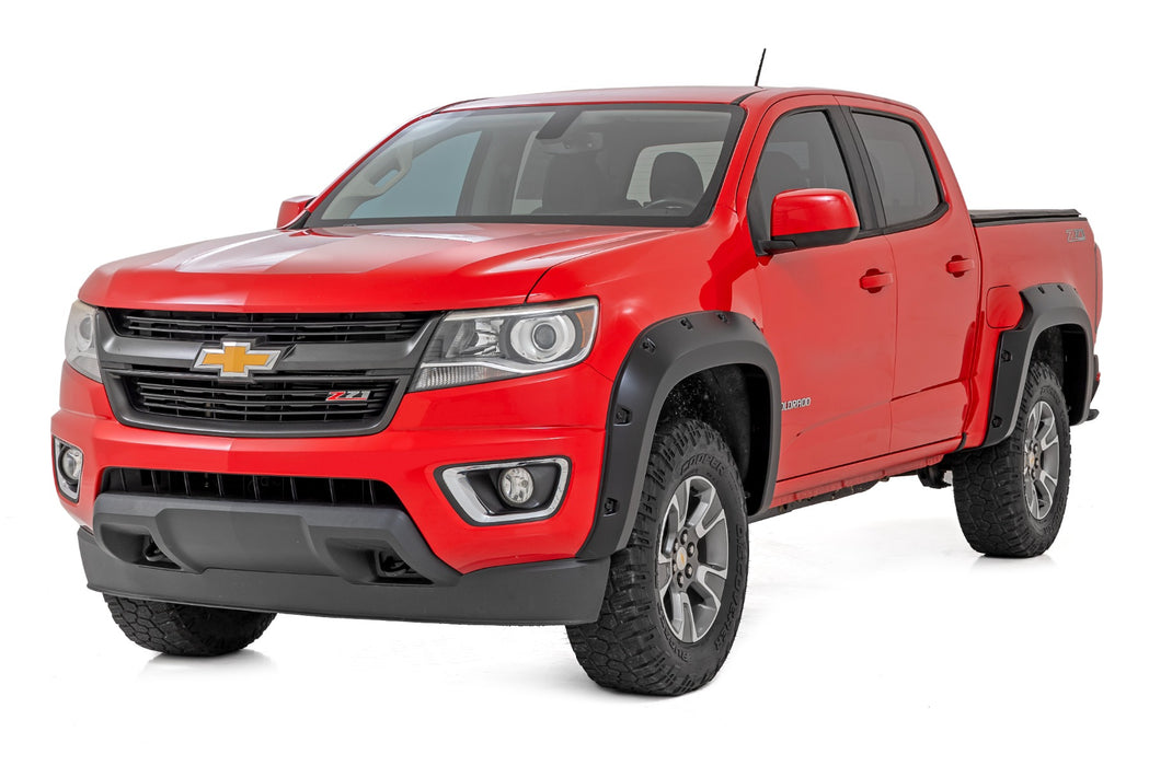Rough Country Pocket Fender Flares, GAN Silver Ice, Chevy Colorado 2WD/4WD (2015-2022), view 3