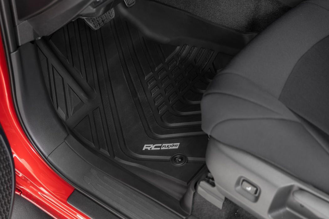Rough Country Flex Fit Floor Mats - Front - Crew | Toyota Tacoma 2WD/4WD (2024-2025)