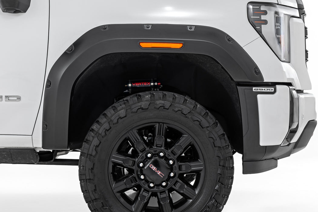 Rough Country Fender Flares, GCI Carbon Black, GMC Sierra 2500 HD/Sierra 3500 HD (2020-2025), view 2