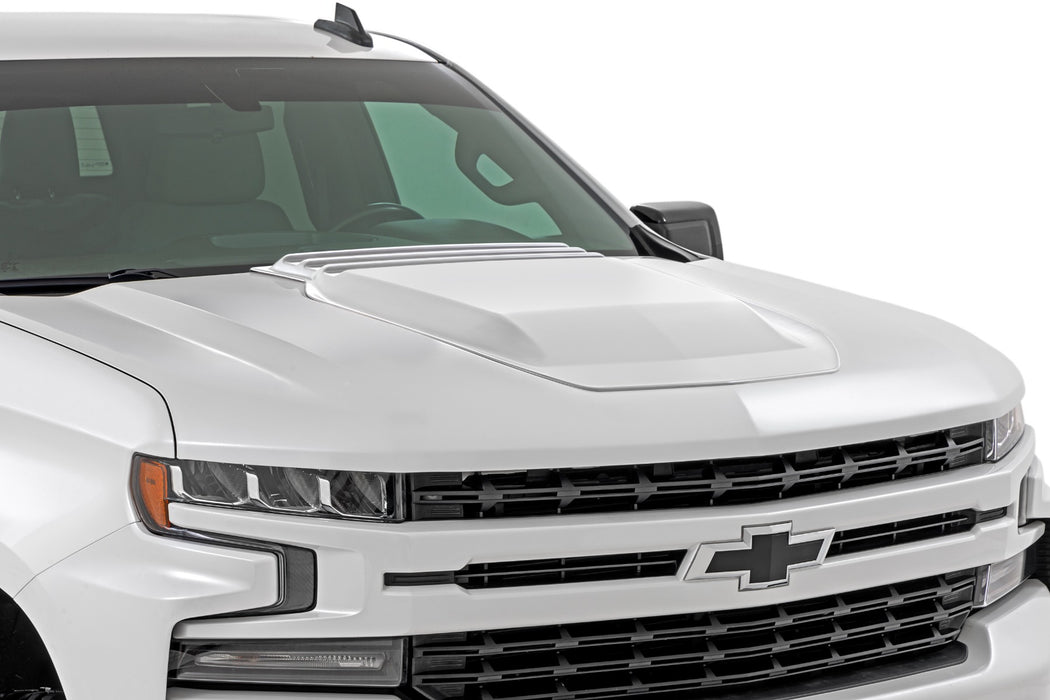 Rough Country Hood Scoop - GAZ Summit White | Chevy Silverado 1500 2WD/4WD (2019-2025 &amp; Classic)