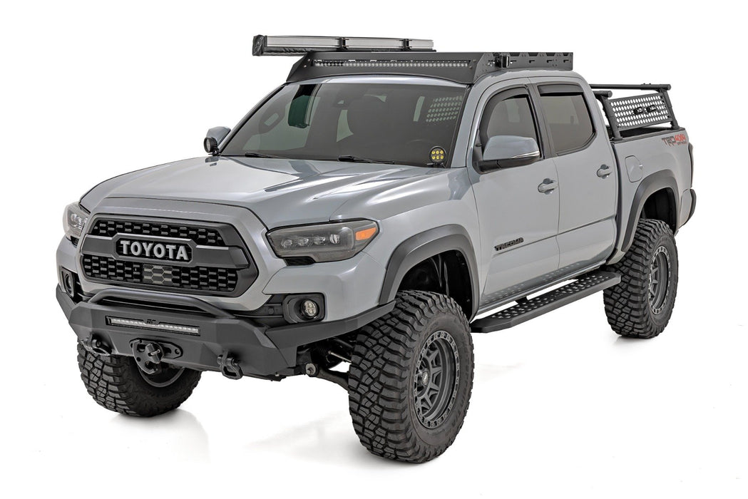 Rough Country RPT2 Running Board - Double Cab - Black | Toyota Tacoma 2WD/4WD (2016-2023)