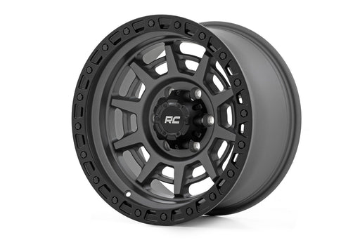 Rough Country 85 Series Wheel/Simulated Beadlock/Gunmetal Gray/Black/17x9/5x5.5/-0mm