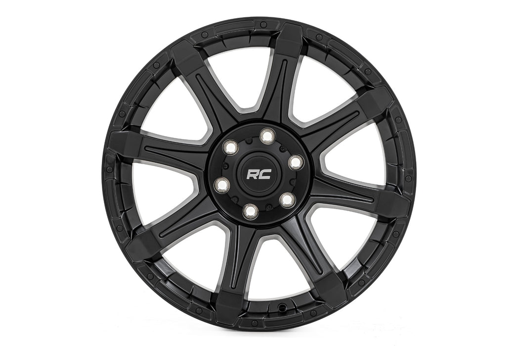 Rough Country 81 Series Wheel / One-Piece / Semi Gloss Black / 20x10 / 6x5.5 / -25mm