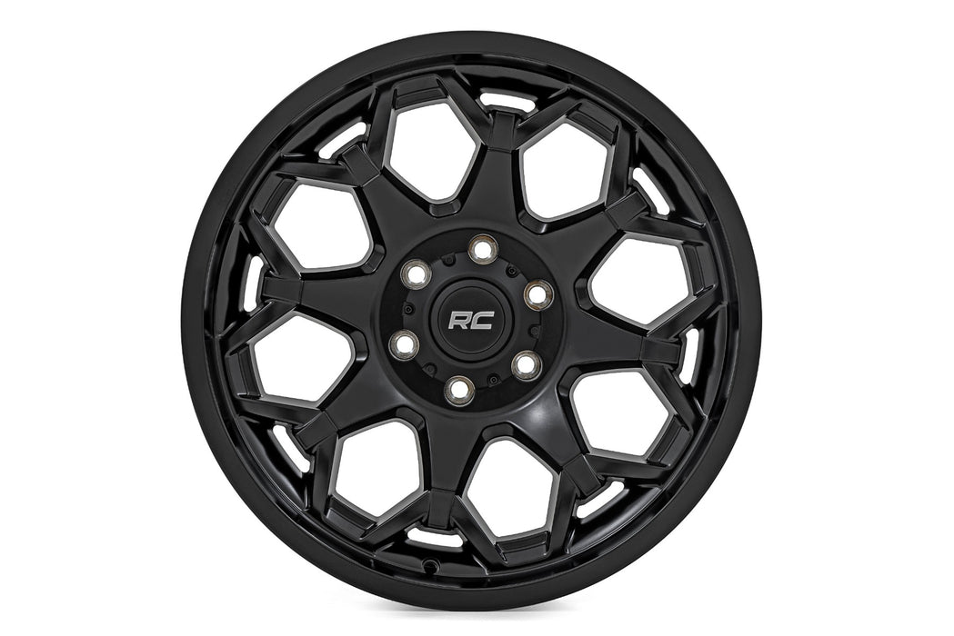Rough Country 80 Series Wheel/One-Piece/Semi Gloss Black/20x10/6x5.5/-19mm