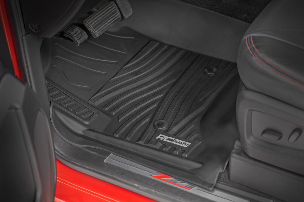 Rough Country Flex-Fit Floor Mats - Front | Chevy/GMC 1500/2500HD/3500HD (14-19 &amp; Classic)