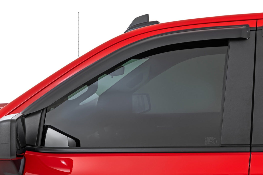Rough Country Side Window Deflectors - Tape On Rain Guard | Chevy/GMC 1500/2500HD/3500HD (19-25 &amp; Classic)