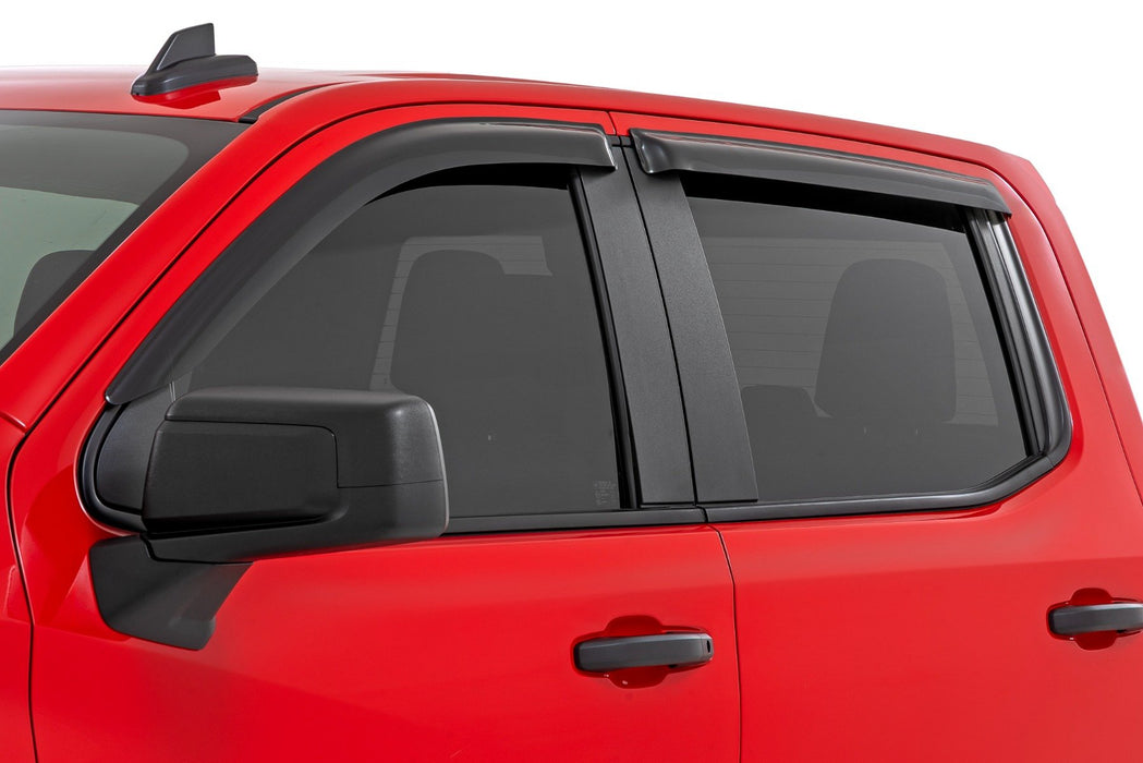 Rough Country Side Window Deflectors - Tape On Rain Guard | Chevy/GMC 1500/2500HD/3500HD (19-25 &amp; Classic)