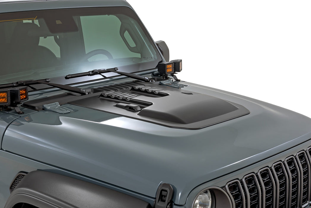 Rough Country Hood Scoop - PPS Fathom Blue | Jeep Gladiator JT/Wrangler JL 4WD (2018-2025)