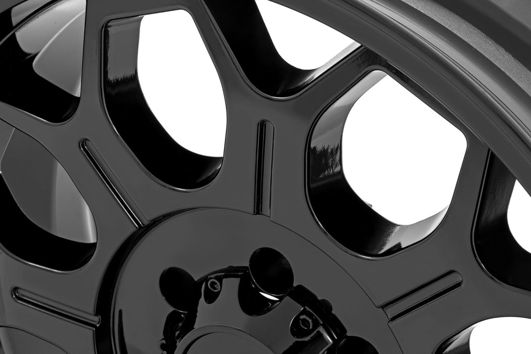 Rough Country 77 Series Wheel/One-Piece/Semi Gloss Black/20x10/6x5.5/-25mm, view 6