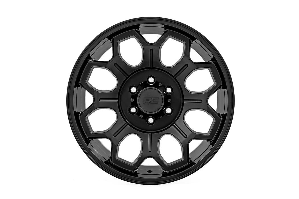 Rough Country 77 Series Wheel/One-Piece/Semi Gloss Black/20x9/6x5.5/+18mm