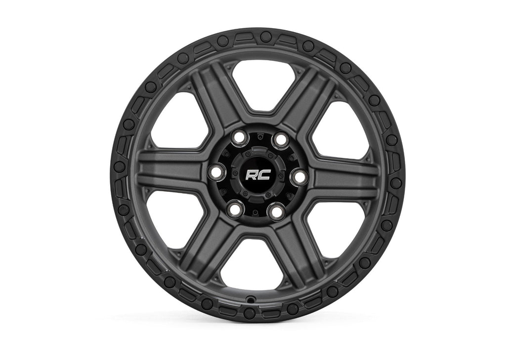 Rough Country 79 Series Wheel/One-Piece/Gunmetal Gray w/Black Ring/17x8.5/6x5.5/0mm