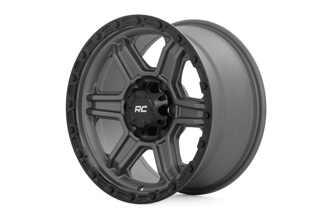 Rough Country 79 Series Wheel/One-Piece/Gunmetal Gray w/Black Ring/17x8.5/6x5.5/0mm