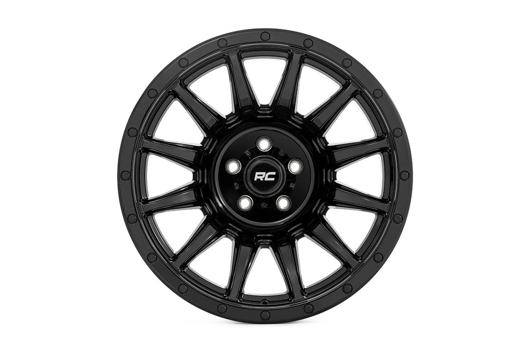 Rough Country 90 Series Wheel/One-Piece/Gloss Black/18x9/6x5.5/-12mm