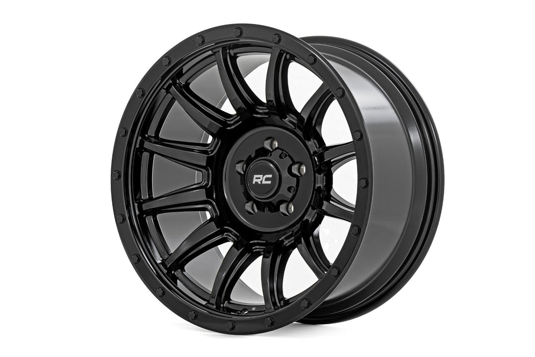 Rough Country 90 Series Wheel/One-Piece/Gloss Black/20x10/6x5.5/-19mm