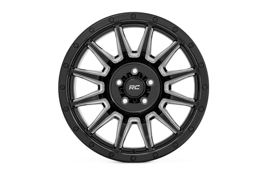 Rough Country 90 Series Wheel/One-Piece/Gloss Black w/machined spokes/20x10/8x170/-19mm, view 2