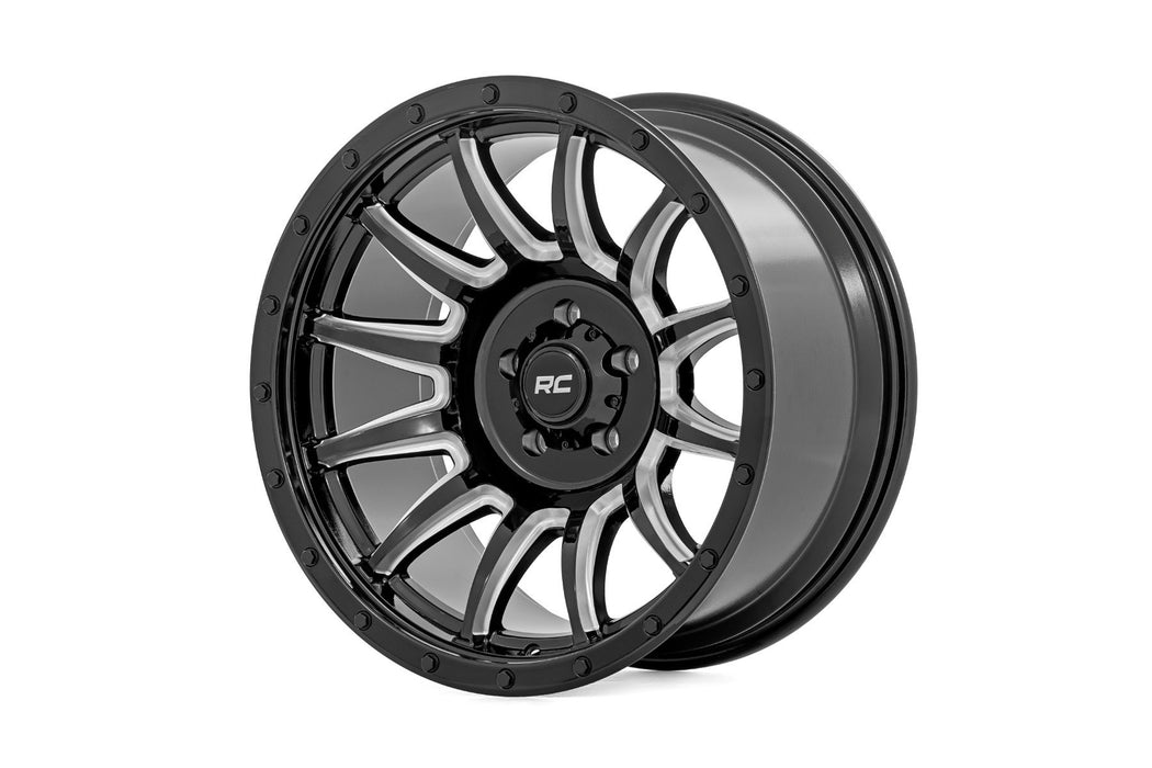 Rough Country 90 Series Wheel/One-Piece/Gloss Black w/machined spokes/20x9/6x5.5/-12mm