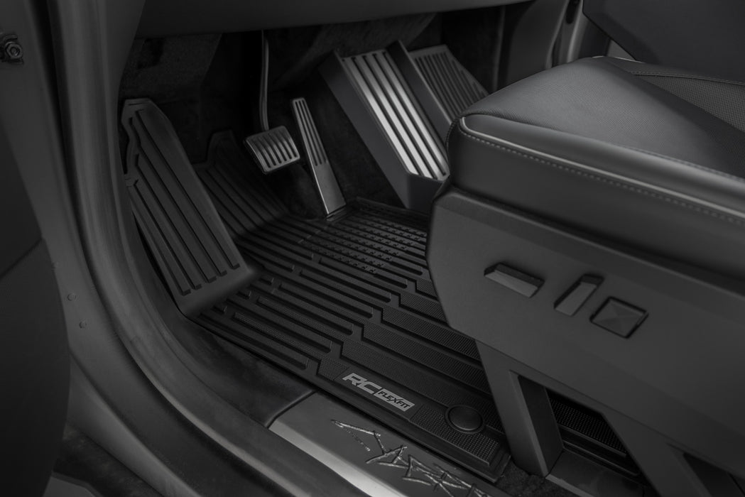 Rough Country Flex-Fit Floor Mats - FR &amp; RR | Tesla /Cybertruck 4WD (2024-2025)