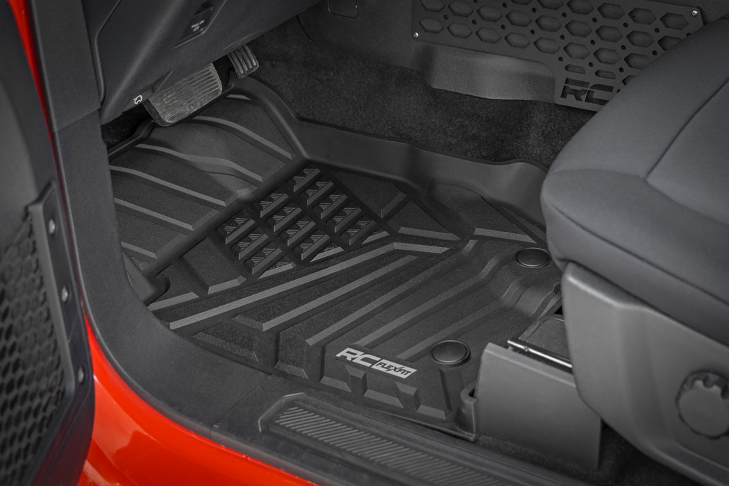 Rough Country Floor Mats - Front &amp; Rear | Ford Bronco 4WD (2021-2025)