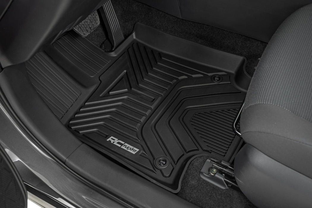 Rough Country Flex-Fit Floor Mats - Front &amp; Rear | Toyota RAV4 2WD/4WD (2019-2025)