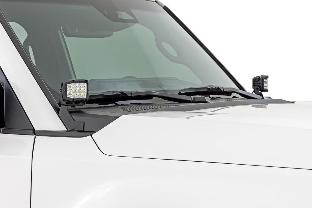 Rough Country LED Light Kit - Ditch Mount - 2" Black Pair - Flood | Toyota Land Cruiser (24-25)