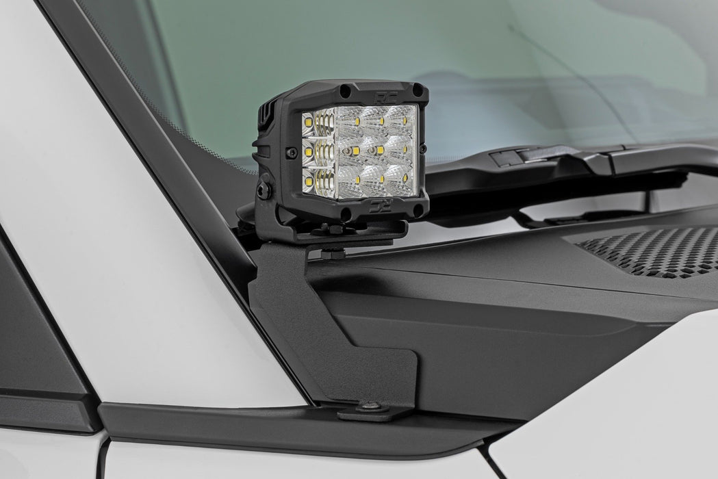 Rough Country LED Light Kit - Ditch Mount - 2" Black Pair - White DRL | Toyota Land Cruiser (24-25)