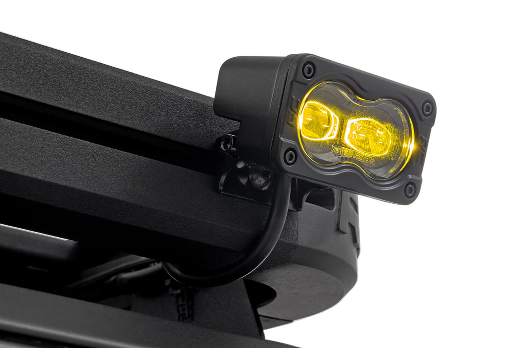 Rough Country 3x1.75 Inch Black Series, Yellow, LED Slim Aux, SAE Fog, Pair, view 4