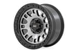 Rough Country 82 Series Wheel / One-Piece / Machined Semi Gloss Black / 17x9 / 5x4.5 / -12mm