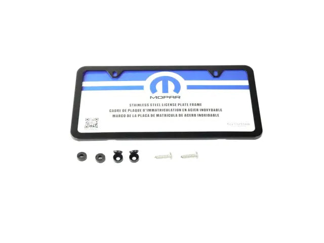 License Plate Frame, Black Stainless Steel, Slimline