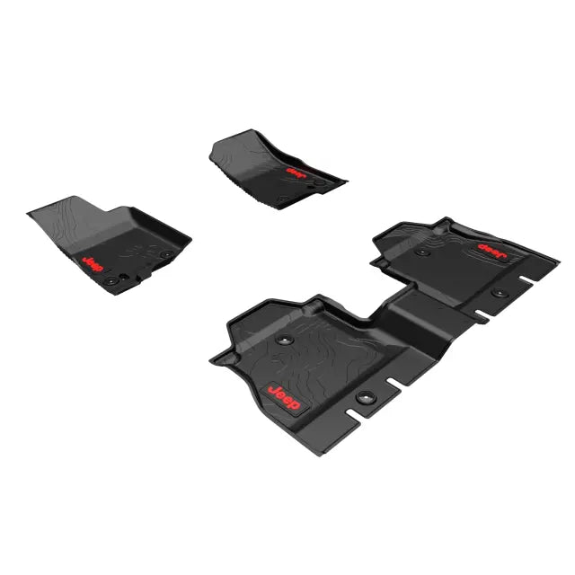 Jeep Wrangler JL 4-Door All-Weather Floor Mats, Gas, Black