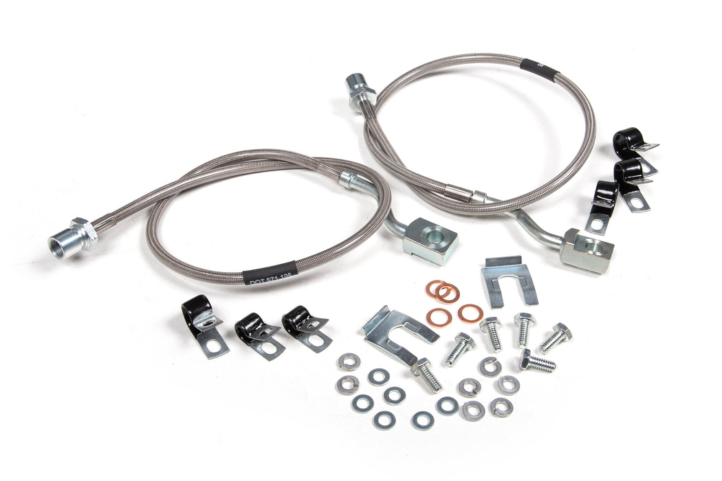 BDS Front Brake Line Set, Stainless Steel, Fits 6 Inch Lift, Chevy Silverado and GMC Sierra 2500HD / 3500HD (2011-2025)