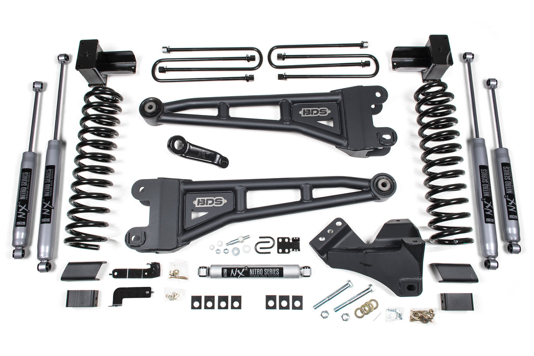 BDS 4 Inch Lift Kit w/ Radius Arm, Ford F350 Super Duty DRW (2017-2019) 4WD Diesel