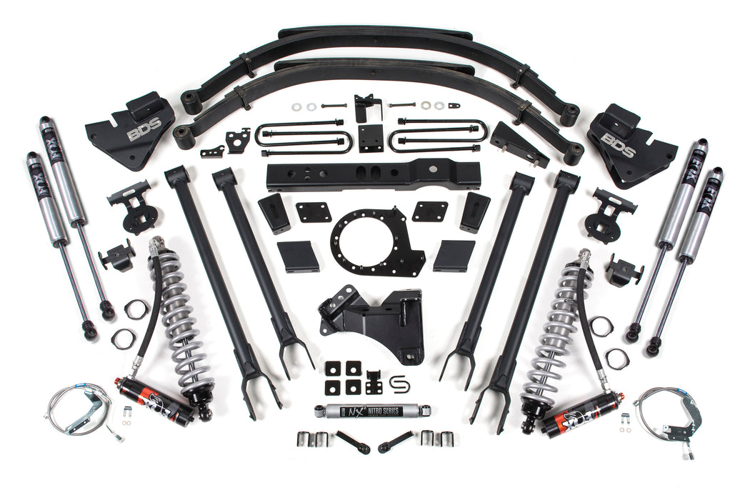 BDS 8 Inch Lift Kit w/ 4-Link, FOX 2.5 Performance Elite Coil-Over Conversion, Ford F250/F350 Super Duty (2017-2019) 4WD Diesel