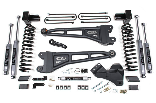BDS 4 Inch Lift Kit w/ Radius Arm, Ford F350 Super Duty DRW (2017-2019) 4WD Gas