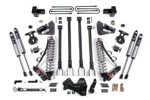 BDS 4 Inch Lift Kit w/ 4-Link, FOX 2.5 Performance Elite Coil-Over Conversion, Ford F350 Super Duty DRW (2017-2019) 4WD Diesel