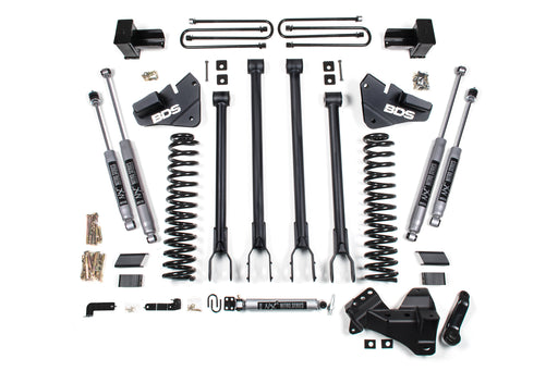 BDS 4 Inch Lift Kit w/ 4-Link, Ford F350 Super Duty DRW (2017-2019) 4WD Gas