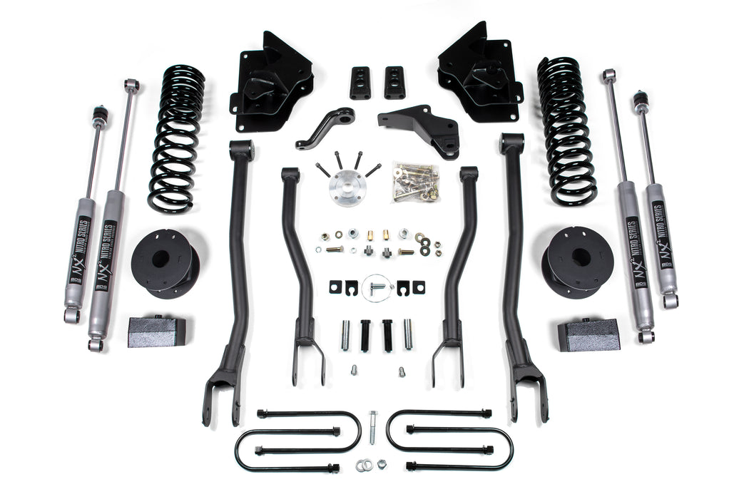 BDS 4 Inch Lift Kit w/ 4-Link, Ram 3500 w/ Rear Air Ride (2013-2018) 4WD Gas