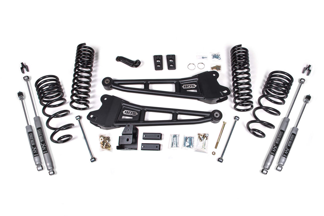 BDS 4 Inch Lift Kit w/ Radius Arm, Ram 2500 (2014-2018) 4WD Diesel